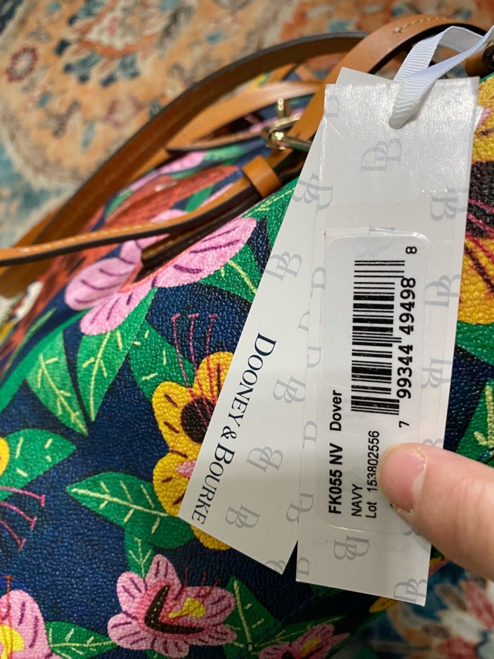 RARE Dooney Bourke Islamorada Large Bag Dover Tote Tropical Panama Jungle - Picture 11 of 14
